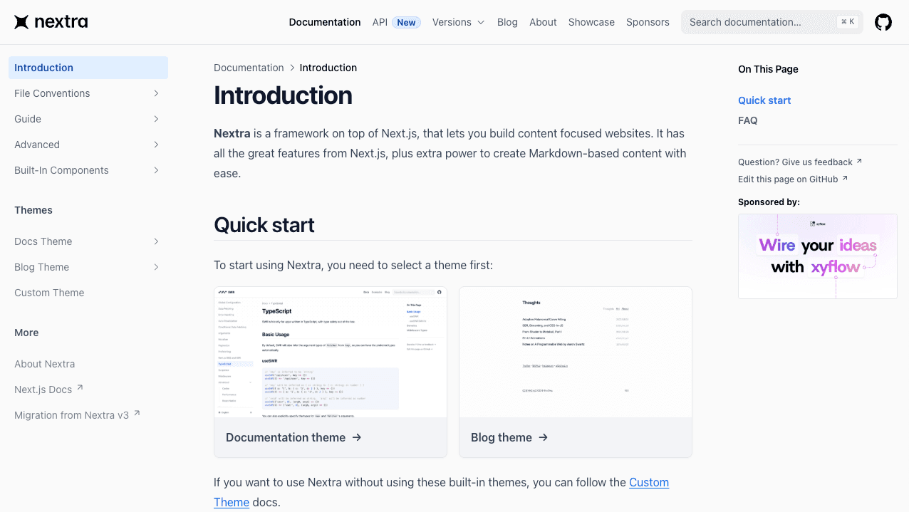 Nextra Theme를 사용한 예시
