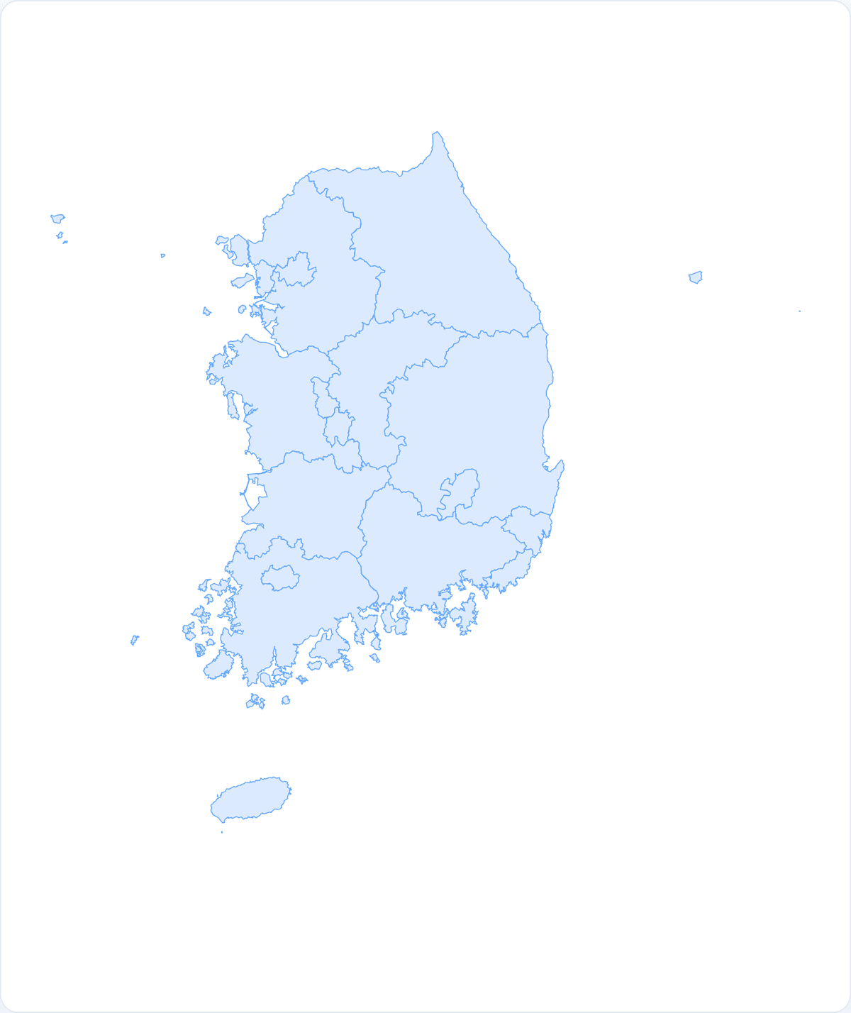 순수 JavaScript와 SVG로 그린 대한민국 시도 경계 지도