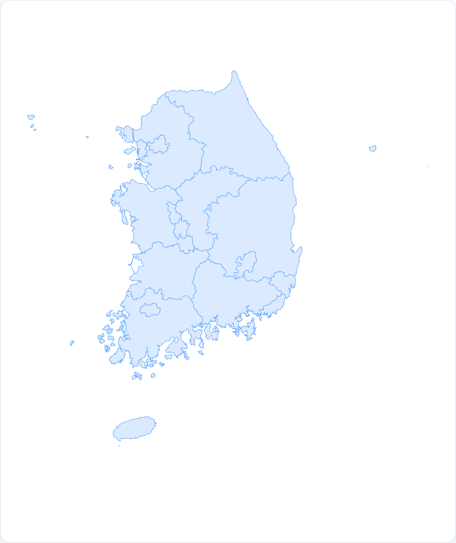 순수 JavaScript와 SVG로 그린 대한민국 시도 경계 지도